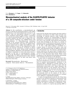 Mesomechanical analysis of the ELASTO-PLASTIC behavior