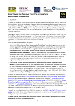 Announcement of Opportunity: Greenhouse Gas Removal
