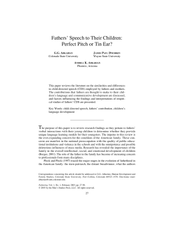 Fathers` Speech to Their Children: Perfect Pitch or Tin Ear?
