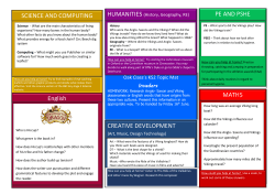 SCIENCE AND COMPUTING PE AND PSHE MATHS CREATIVE