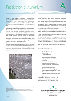 Passivation of Aluminium