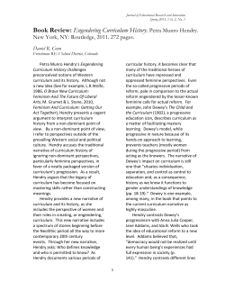 Book Review: Engendering Curriculum History. Petra Munro Hendry.