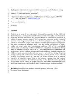 1 Hydrographic and dissolved oxygen variability in a seasonal