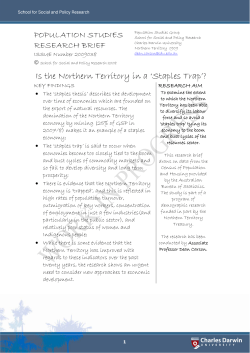 Is the Northern Territory in a `Staples Trap`?