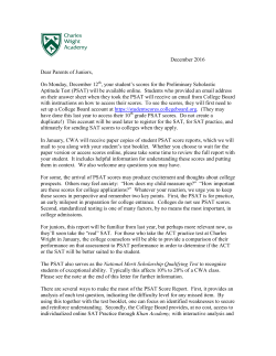 11th Grade PSAT Score Information