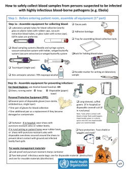 Procedures for collection of clinical specimens (blood sample