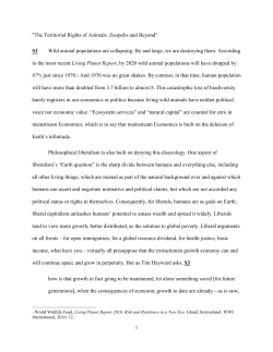 "The Territorial Rights of Animals: Zoopolis and Beyond" S2 Wild