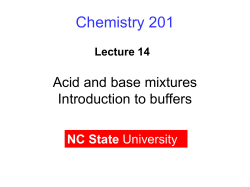 Chemistry 201 - NC State University