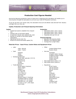 Production Cost Figures Needed - Northwest Grapes