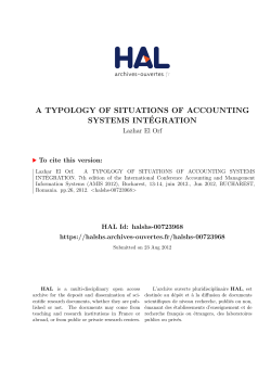 a typology of situations of accounting systems int&eacute;gration - Hal-SHS