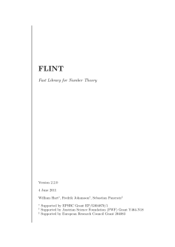 Fast Library for Number Theory