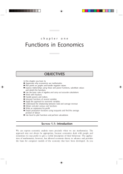 Functions in Economics