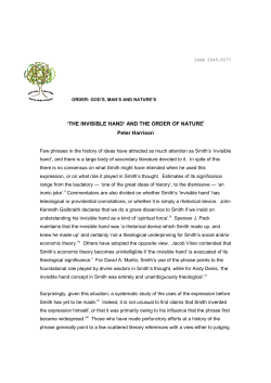 The Invisible Hand and the Order of Nature