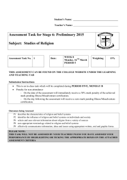 Assessment Task for Stage 6