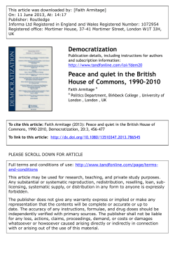 Peace and quiet in the British House of Commons, 1990&ndash;2010