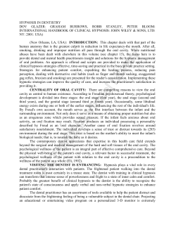 hypnosis in dentistry dov glazer: graham