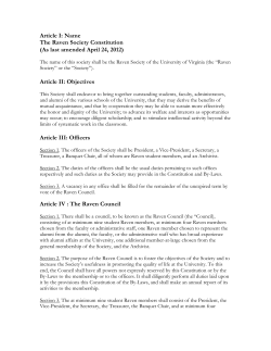 Raven Constitution - University of Virginia Alumni Association