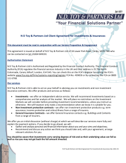 Client Agreement Investment and Insurance Document