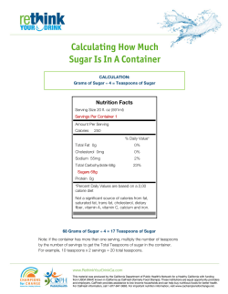 Calculating How Much Sugar Is In A Container