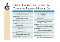 Interim Contacts for Greek Life Commons Responsibilities (1/2)