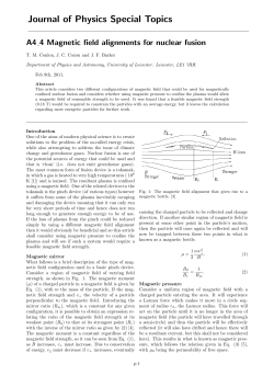 Journal of Physics Special Topics