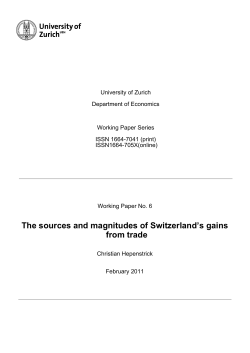 The sources and magnitudes of Switzerland`s gains from trade