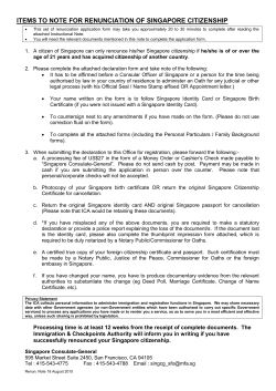 items to note for renunciation of singapore citizenship