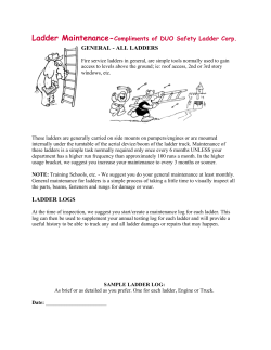 Ladder Maintenance-Compliments of DUO Safety Ladder Corp