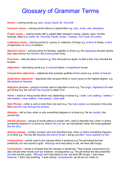 Glossary of Grammar Terms - Courthouse Junior School