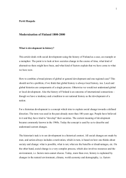 Modernisation of Finland 1800-2000