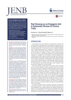Red Ginseng as an Ergogenic Aid - Korean Society for Exercise