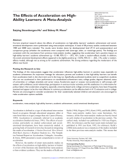 The Effects of Acceleration on High-Ability Learners: A Meta
