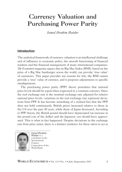 Currency Valuation and Purchasing Power Parity