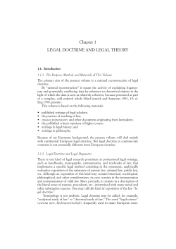 Chapter 1 LEGAL DOCTRINE AND LEGAL THEORY