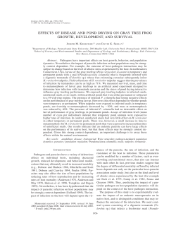 effects of disease and pond drying on gray tree frog growth
