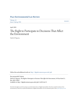 The Right to Participate in Decisions That Affect the Environment