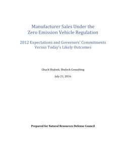 Manufacturer Sales Under the Zero Emission Vehicle