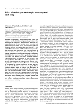 Effect of training on endoscopic intracorporeal knot tying