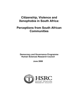 Citizenship, Violence and Xenophobia in South Africa