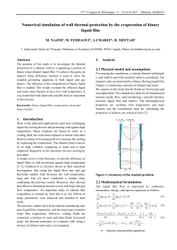 Numerical simulation of wall thermal protection by the evaporation of