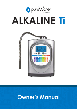 pureWater ALKALINE Ti Owner`s Manual