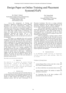 Design Paper on Online Training and Placement System