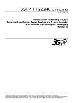 3GPP TR 22.940 V7.0.0 (2005-12)