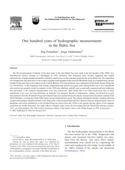 One hundred years of hydrographic measurements in the Baltic Sea