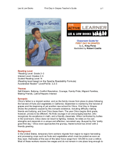 Classroom Guide for FIRST DAY IN GRAPES by L. King Perez