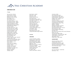 Lower Academy Summer Reading List