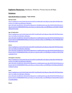 Explorers Resources: Databases, Websites, Primary Sources