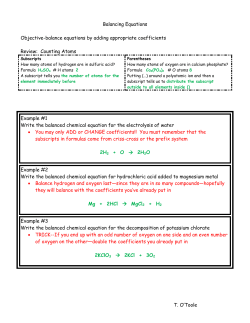 Balancing Equations