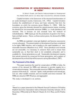 conservation of non-renewable resources in india