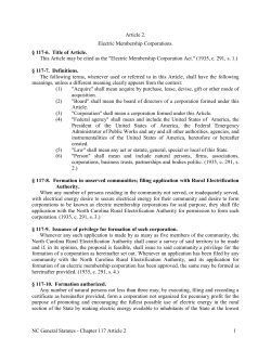Article 2 - Electric Membership Corporations.